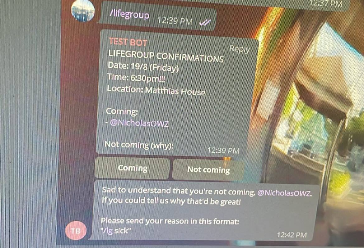 Bot Confirmed Telegram Bot | Nicholas Ong